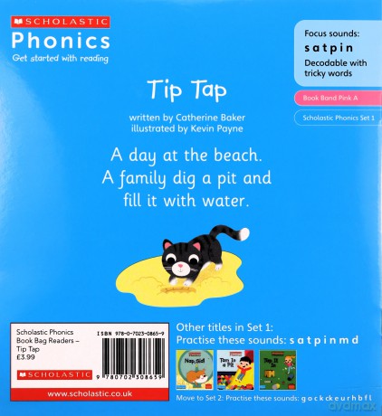 Scholastic Phonics for Little Wandle: Tip Tap (Set 1). Decodable phonic reader for Ages 4-6. Letters and Sounds Revised - Phase 2 (Phonics Book Bag Readers) - Catherine Baker [KSIĄŻKA]