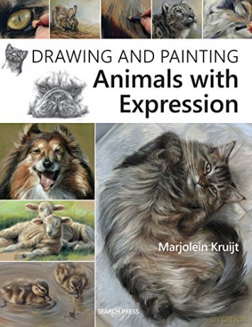 Search Press Drawing and Painting Animals with Expression, Grey, 216mm x 280mm, 9781782213215 - Marjolein Kruijt [KSIĄŻKA]