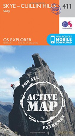 Skye - Cuillin Hills Map | Weatherproof | Soay | Ordnance Survey | OS Explorer Active Map 411 | Scotland | Walks | Hiking | Maps | Adventure - Ordnance Survey [KSIĄŻKA]