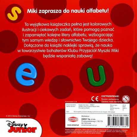 Klub Przyjaciół Myszki Miki. Poznajemy alfabet  [KSIĄŻKA]