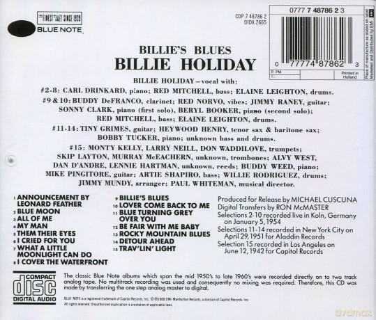 Billie Holiday: Billie's Blues [CD]