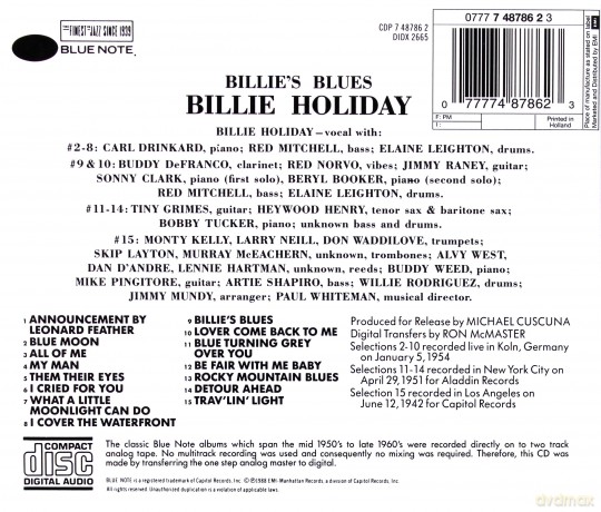 Billie Holiday: Billie's Blues [CD]