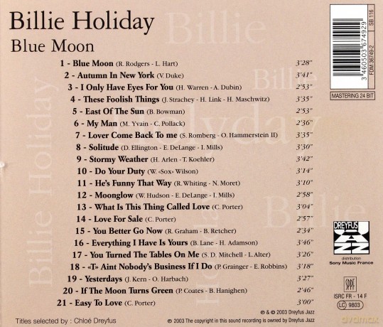 Billie Holiday: Blue Moon [CD]