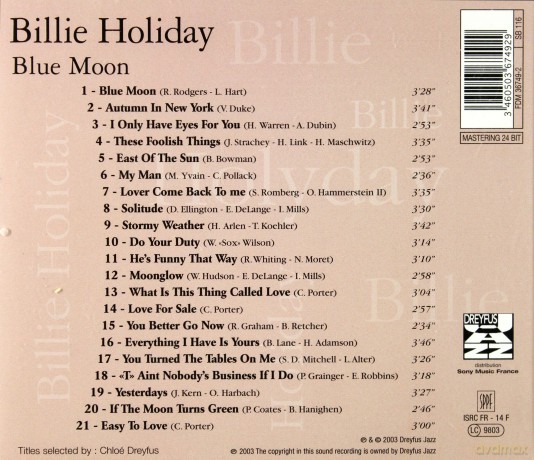 Billie Holiday: Blue Moon [CD]