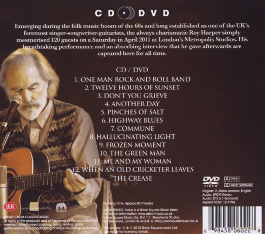 Roy Harper: Live At Metropolis Studios (digipack) [CD]+[DVD]