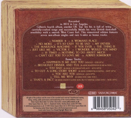 Gilbert O'sullivan: A Stranger In My Own Back Yard (digipack) [CD]