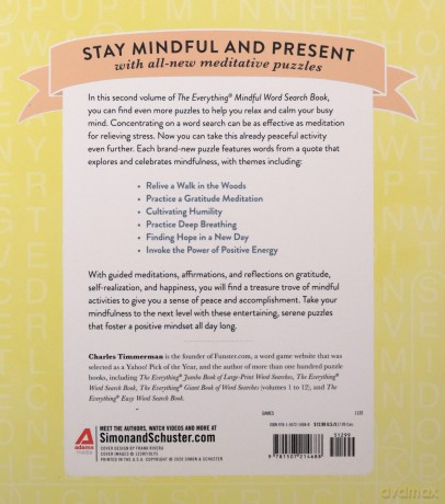 The Everything Mindful Word Search Book, Volume 2: 75 Uplifting Puzzles to Reduce Stress, Improve Focus, and Sharpen Your Mind (Volume 2) - Charles Timmerman [KSIĄŻKA]