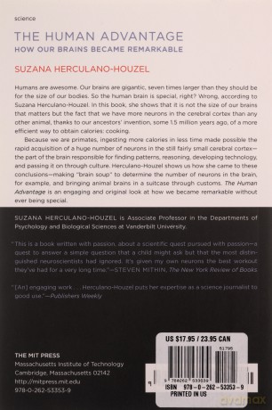The Human Advantage: A New Understanding of How Our Brain Became Remarkable: How Our Brains Became Remarkable (The MIT Press) - Suzana Herculano-houze [KSIĄŻKA]