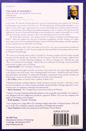 The New Economics for Industry, Government, Education (The MIT Press) - W. Edwards Deming [KSIĄŻKA]