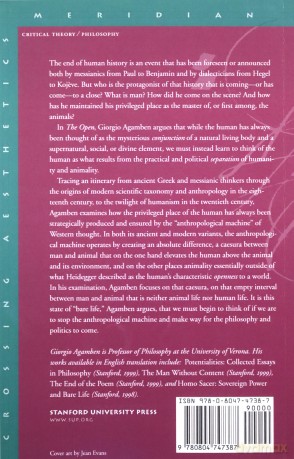The Open: Man and Animal (Crossing Aesthetics) (Meridian: Crossing Aesthetics) - Giorgio Agamben [KSIĄŻKA]