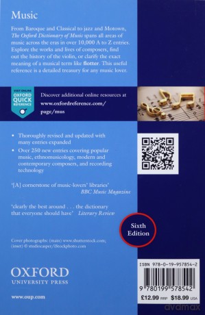 The Oxford Dictionary of Music 6/e (Oxford Quick Reference) - Tim Rutherford-Johnson [KSIĄŻKA]