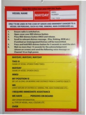 VHF DSC Mayday Procedure Card (Cockpit Cards) - Robert Dearn [KSIĄŻKA]