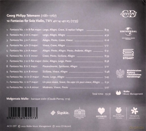 Małgorzata Malke: Telemann: 12 Fantazji Na Skrzypce Solo [CD]