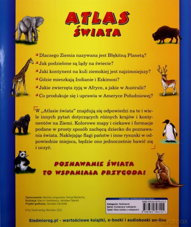Atlas świata z nalepkami - Marcin Siankiewicz, Jarosław Talarski [KSIĄŻKA]