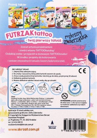 Kolorowanka z tatuażami. Rozkoszne zwierzaczki [KSIĄŻKA]