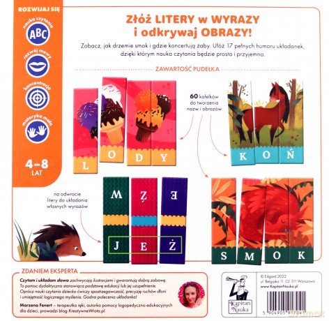 Puzzle Czytam i układam Słowa Sowa Układanka literowa Kapitan Nauka [PUZZLE]