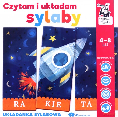 Puzzle Czytam i układam Sylaby Rakieta Układanka sylabowa Kapitan Nauka [PUZZLE]