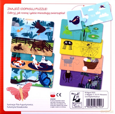 Zwierzęta małe i duże. Układanki malucha. Kapitan Nauka [PUZZLE]
