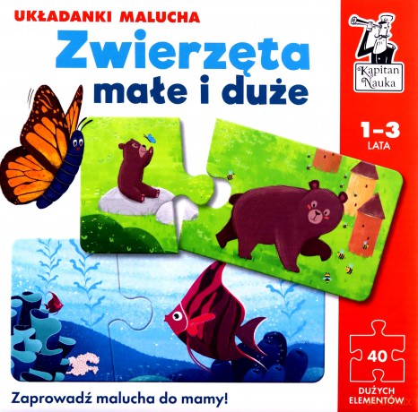 Zwierzęta małe i duże. Układanki malucha. Kapitan Nauka [PUZZLE]