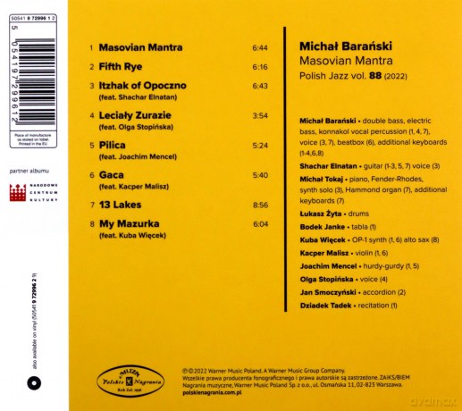 Michał Barański: Masovian Mantra - Polish Jazz Vol. 88 [CD]