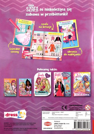Barbie Moja szafa Zmazywanki z naklejkami SSN-1103 [KSIĄŻKA]