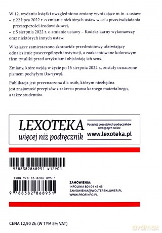 Kodeks karny. Przepisy [KSIĄŻKA]