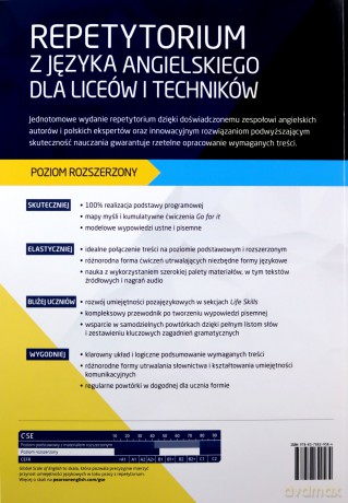 Repetytorium z języka angielskiego dla liceów i techników poziom rozszerzony z materiałem podstawowym + eBook [KSIĄŻKA]