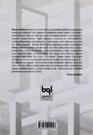 Witryna i archiwum - Arkadiusz Frania [KSIĄŻKA]
