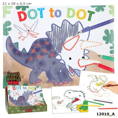 Zestaw Dino World rysuj po kropkach 12010A [KSIĄŻKA]