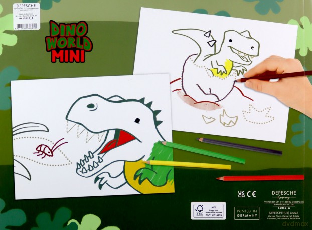 Zestaw Dino World rysuj po kropkach 12010A [KSIĄŻKA]