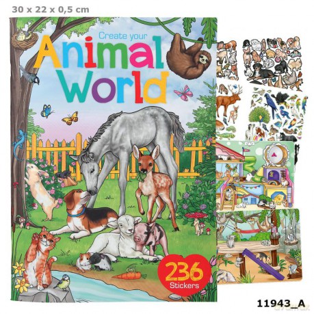 Zestaw z naklejkami Animal World 11943A [KSIĄŻKA]