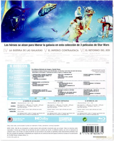Star Wars IV-VI (Gwiezdne Wojny IV-VI) [BOX] [6xBlu-Ray]