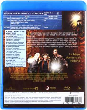 National Treasure: Book of Secrets (Skarb narodów: Księga tajemnic) (Disney) [Blu-Ray]