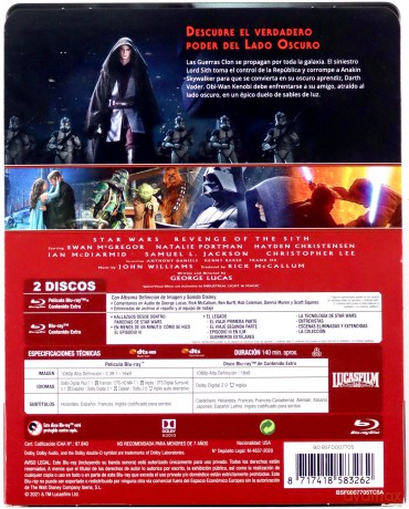 Star Wars: Episode III - Revenge of the Sith (Gwiezdne wojny: Część III - Zemsta Sithów) (steelbook) [2xBlu-Ray]