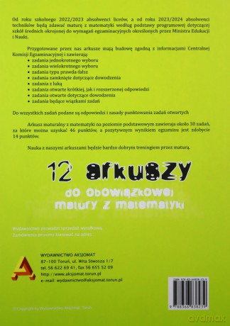 Arkusze Maturalne 2023 Matematyka Zakres podstawowy [KSIĄŻKA]