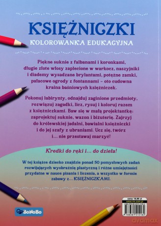 Księżniczki. Kolorowanka edukacyjna - Justyna Mrowiec [KSIĄŻKA]