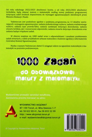 Vademecum maturalne 2023 Matematyka Poziom podstawowy [KSIĄŻKA]