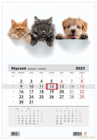 Kalendarz 2023 Jednodzielny Pupile [KALENDARZ]