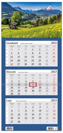 Kalendarz 2023 Trójdzielny LUX Góry Alpy [KALENDARZ]
