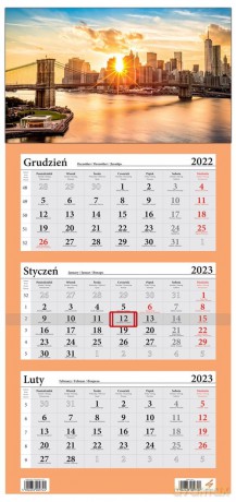 Kalendarz 2023 Trójdzielny LUX Nowy Jork [KALENDARZ]