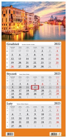 Kalendarz 2023 Trójdzielny Wenecja [KALENDARZ]