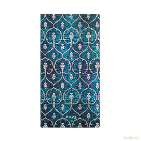 Kalendarz Paperblanks 2023 Blue Velvet Slim Tygodniowy [KALENDARZ]