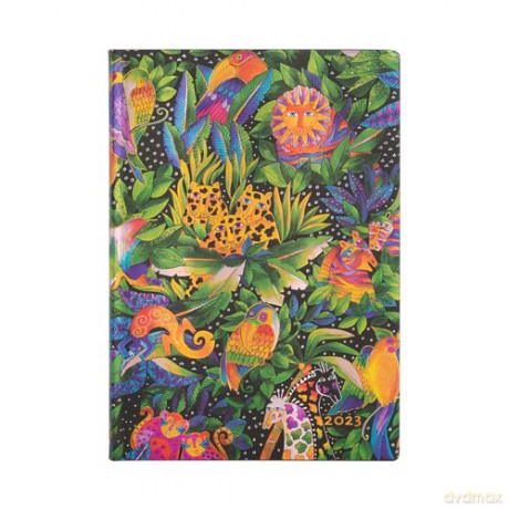 Kalendarz Paperblanks 2023 Jungle Song Flexi Midi Tygodniowy [KALENDARZ]