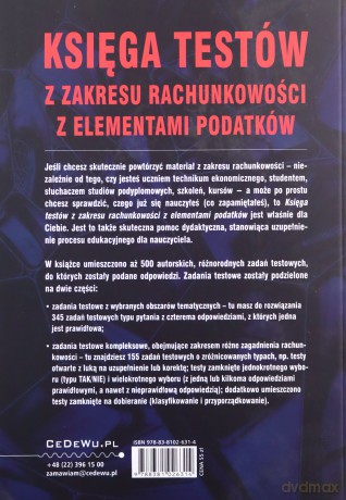 Księga testów z zakresu rachunkowości z elementami podatków - Piotr Szczypa [KSIĄŻKA]