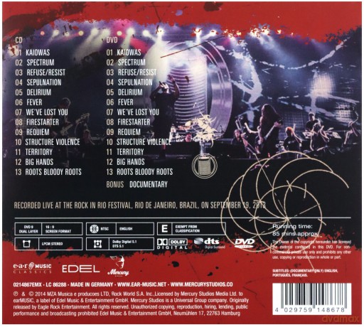 Sepultura: Metal Veins - Alive At Rock In Rio [DVD]+[CD]