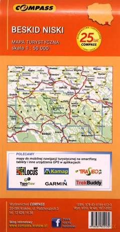Beskid Niski. Mapa turystyczna w skali 1:50 000 (wersja wodoodporna)