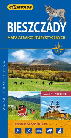 Bieszczady. Mapa atrakcji turystycznych w skali 1:100 000
