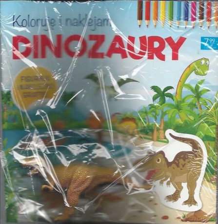 Dinozaury. Koloruję i naklejam [KSIĄŻKA]