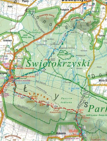 Góry Świętokrzyskie. Mapa turystyczna w skali 1:60 000