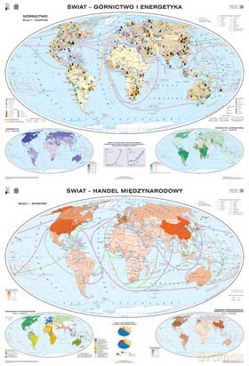 Świat Mapa Ścienna Górnictwo I Energetyka/Handel Międzynarodowy/W [MAPA]